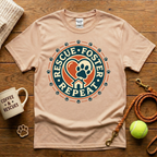 Rescue. Foster. Repeat. Animal Rescue T-Shirt - Vintage Badge