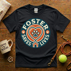 Foster Saves Lives Animal Rescue T-Shirt - Vintage Badge