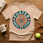 Foster Saves Lives Animal Rescue T-Shirt - Vintage Badge