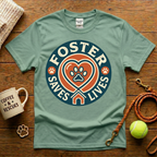 Foster Saves Lives Animal Rescue T-Shirt - Vintage Badge