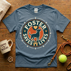 Foster Saves Lives Dog Rescue T-Shirt - Vintage Badge