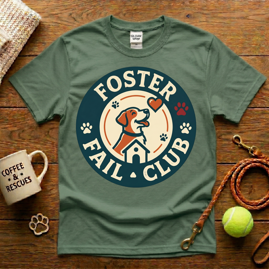 Foster Fail Club Dog Rescue T-Shirt - Vintage Badge