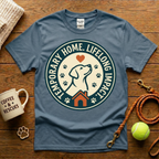 Temporary Home Lifelong Impact Dog Rescue T-Shirt - Vintage Badge