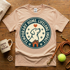 Temporary Home Lifelong Impact Dog Rescue T-Shirt - Vintage Badge