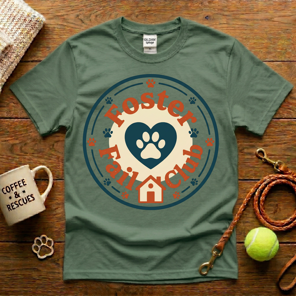 Foster Fail Club Animal Rescue T-Shirt - Vintage Badge