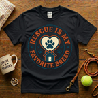 Rescue Is My Favorite Breed Animal Rescue T-Shirt - Vintage Badge