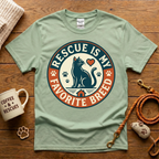 Rescue Is My Favorite Breed Cat Rescue T-Shirt - Vintage Badge