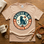 Rescue Is My Favorite Breed Cat Rescue T-Shirt - Vintage Badge