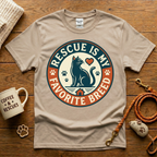 Rescue Is My Favorite Breed Cat Rescue T-Shirt - Vintage Badge