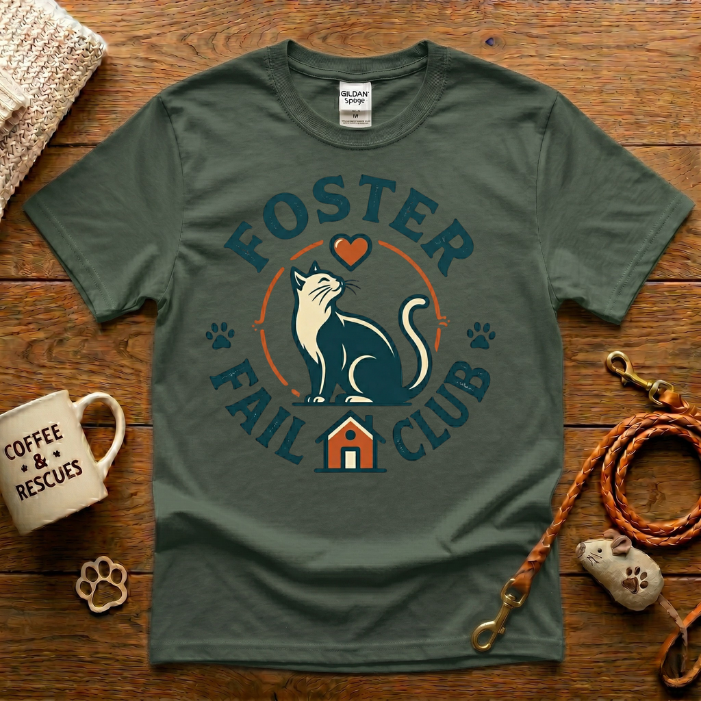 Foster Fail Club Cat Rescue T-Shirt - Vintage Badge