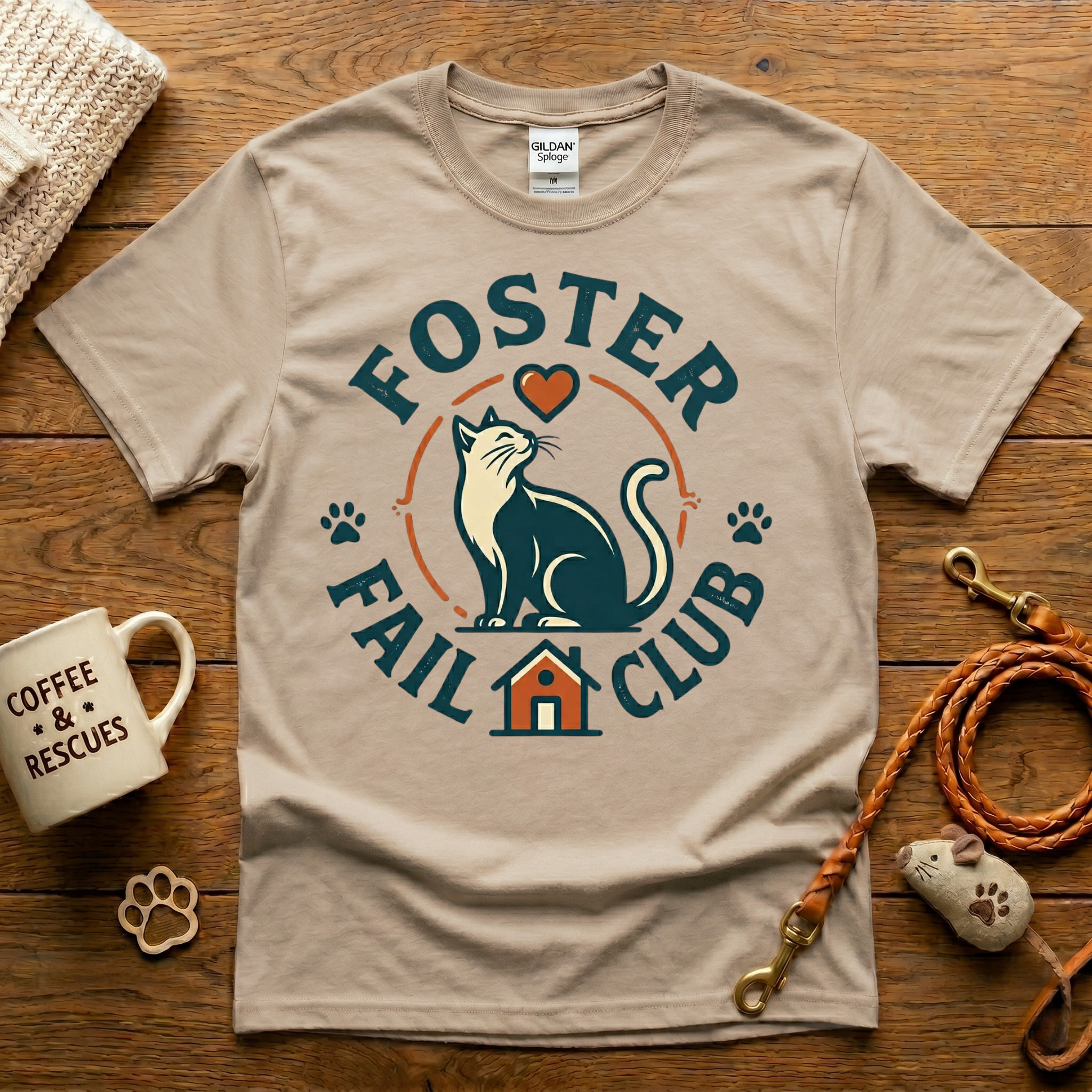 Foster Fail Club Cat Rescue T-Shirt - Vintage Badge