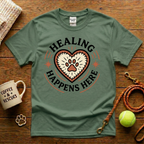 Healing Happens Here Animal Rescue T-Shirt - Tattoo Badge