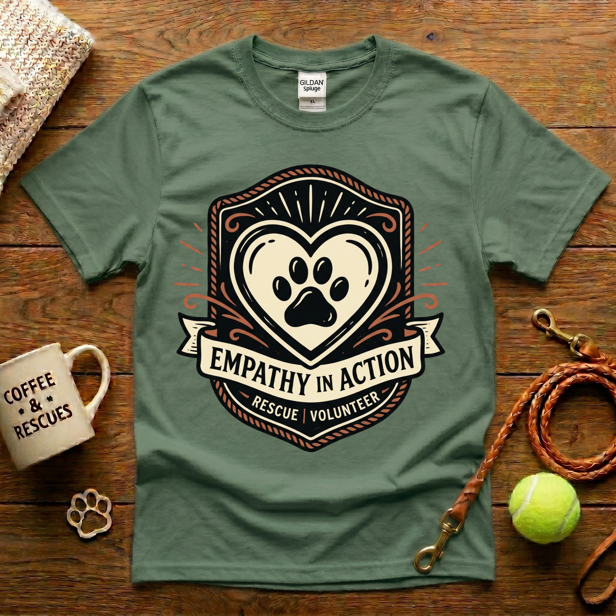 Empathy In Action Animal Rescue T-Shirt - Tattoo Badge