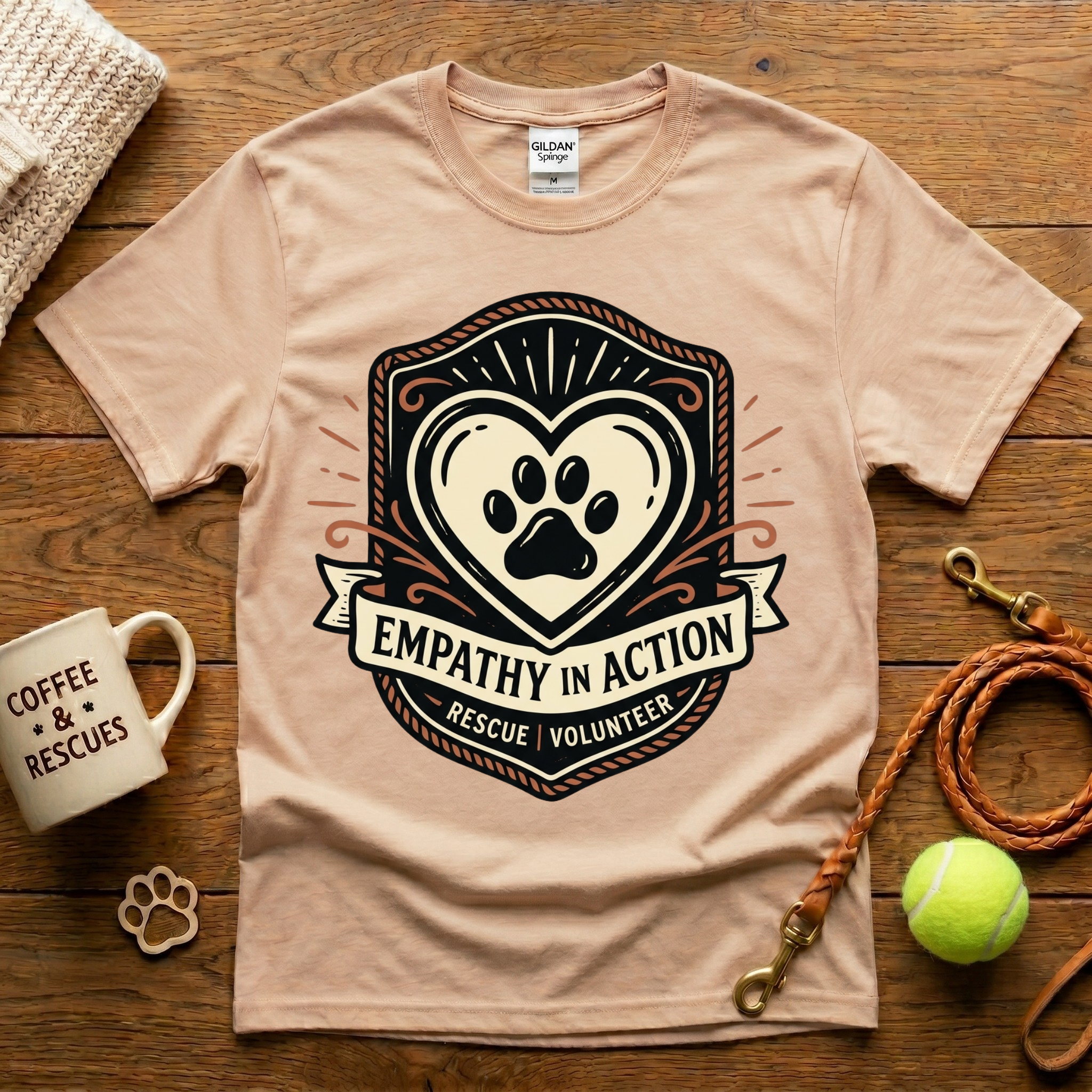 Empathy In Action Animal Rescue T-Shirt - Tattoo Badge