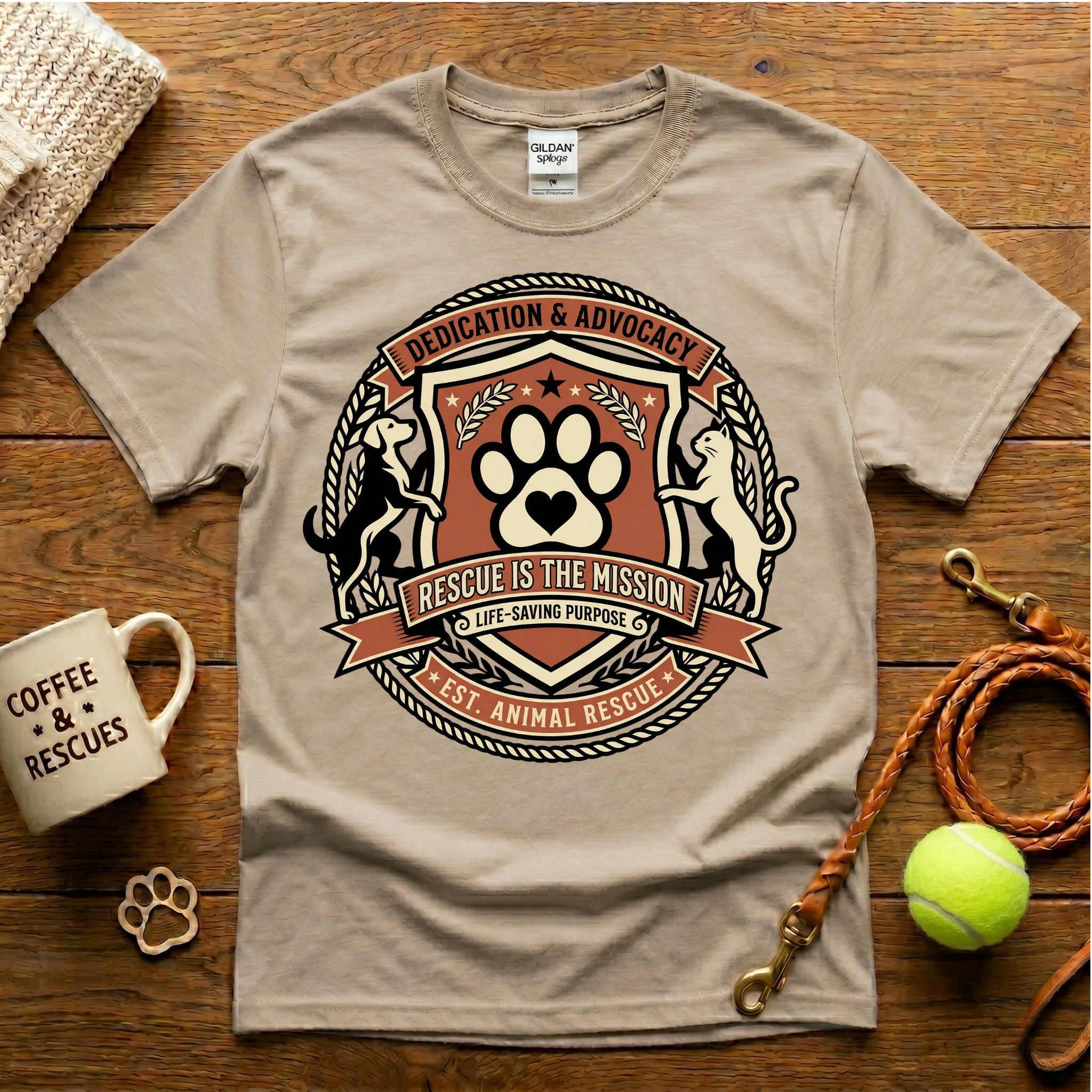 Rescue Is The Mission Animal Rescue T-Shirt - Tattoo Badge