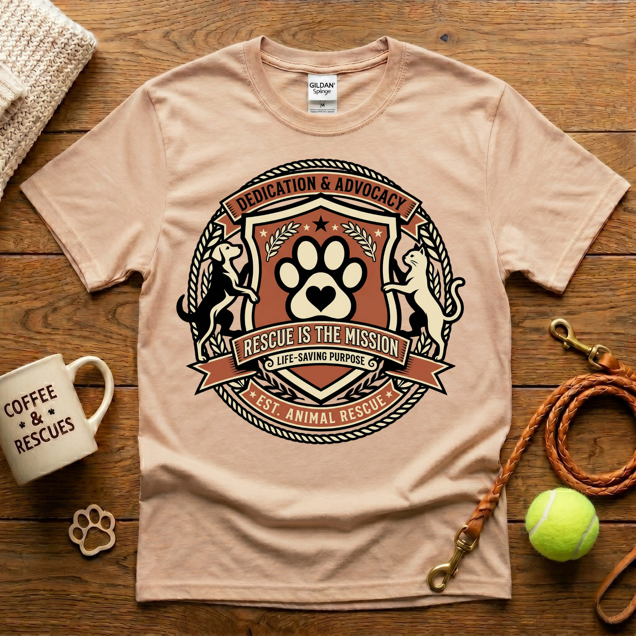 Rescue Is The Mission Animal Rescue T-Shirt - Tattoo Badge