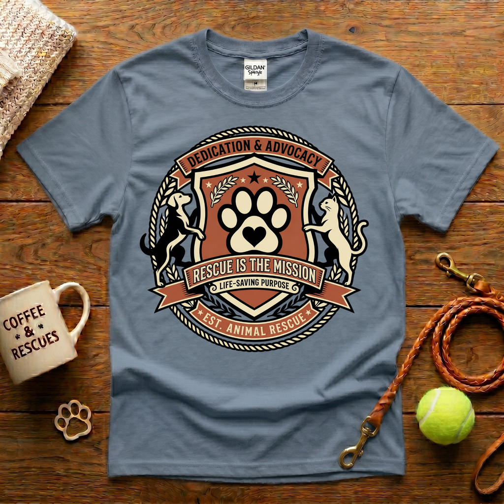Rescue Is The Mission Animal Rescue T-Shirt - Tattoo Badge
