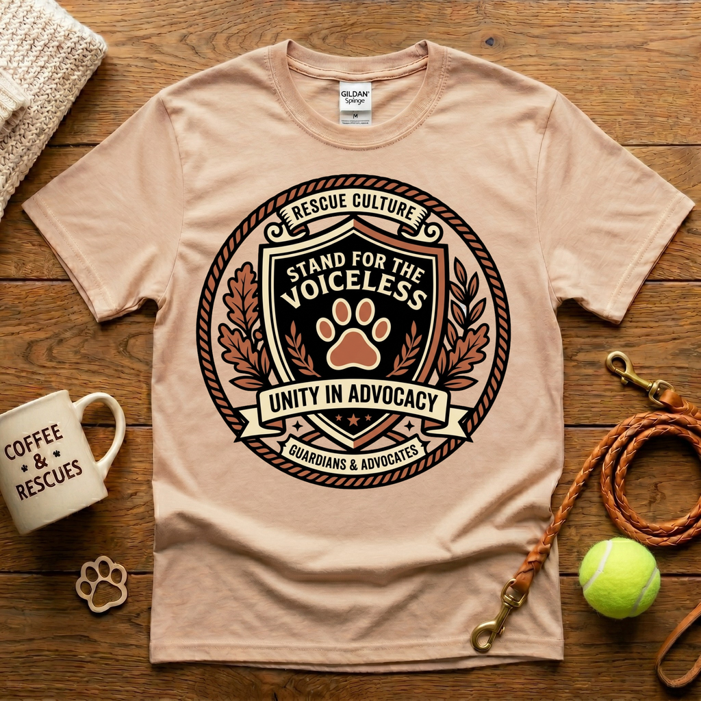 Stand For The Voiceless Animal Rescue T-Shirt - Tattoo Badge