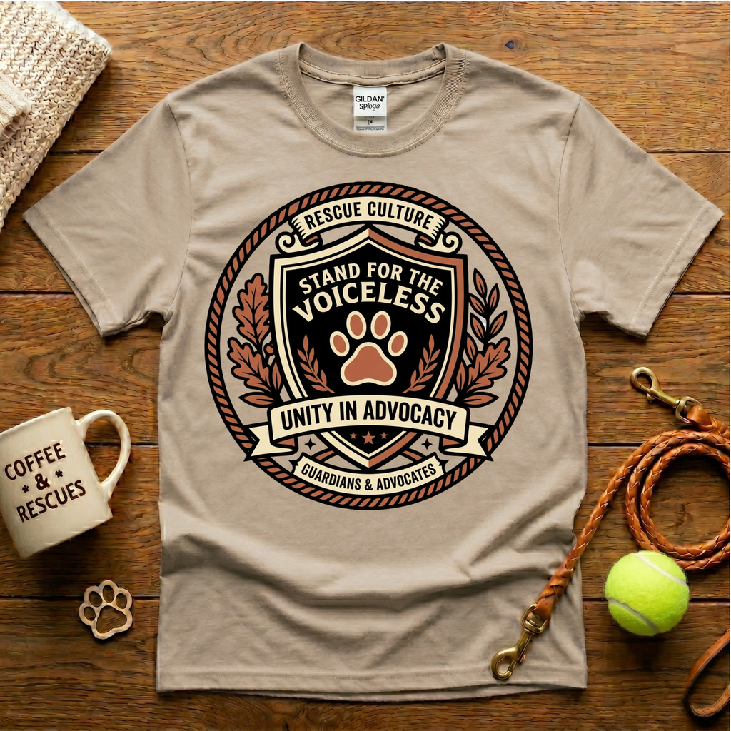 Stand For The Voiceless Animal Rescue T-Shirt - Tattoo Badge