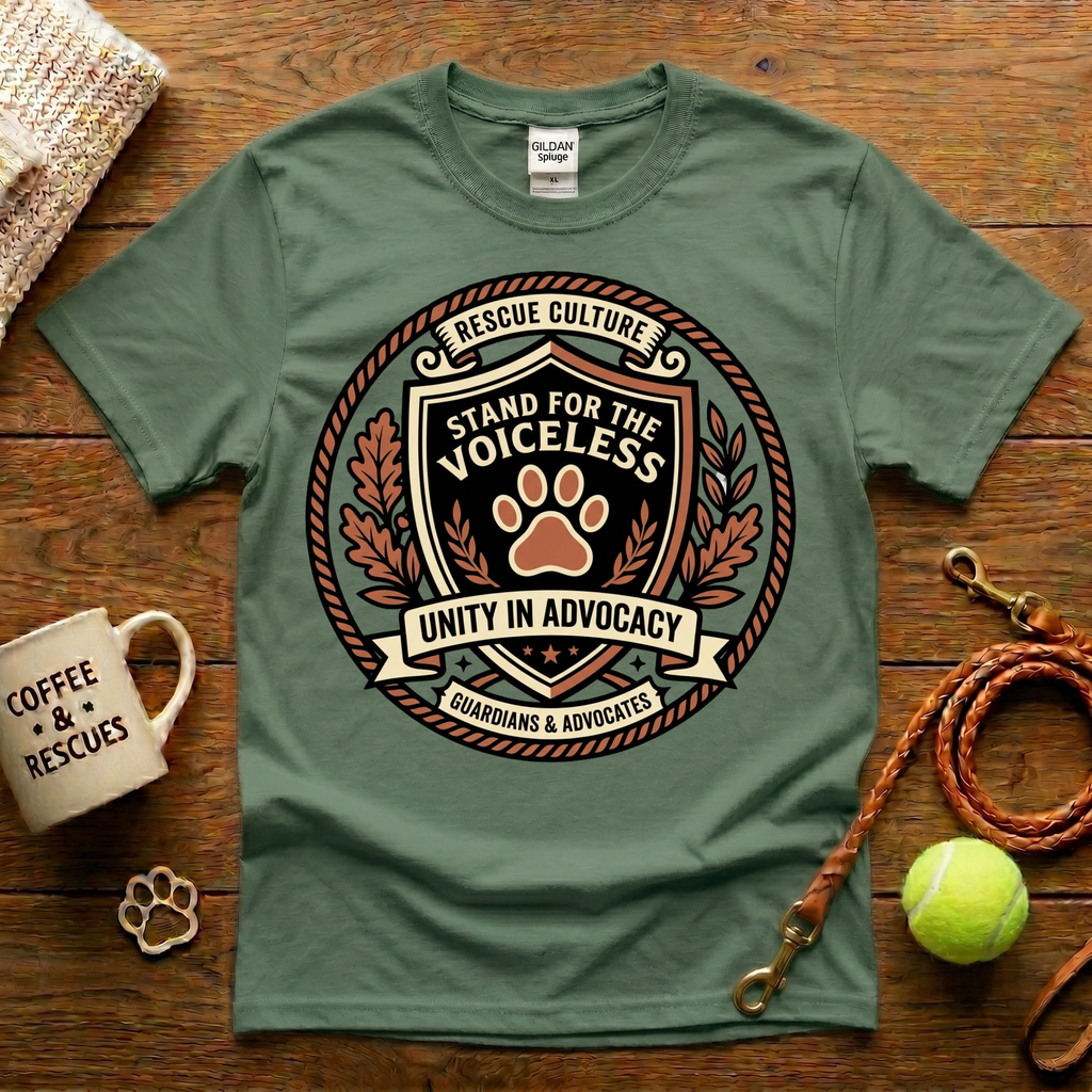 Stand For The Voiceless Animal Rescue T-Shirt - Tattoo Badge