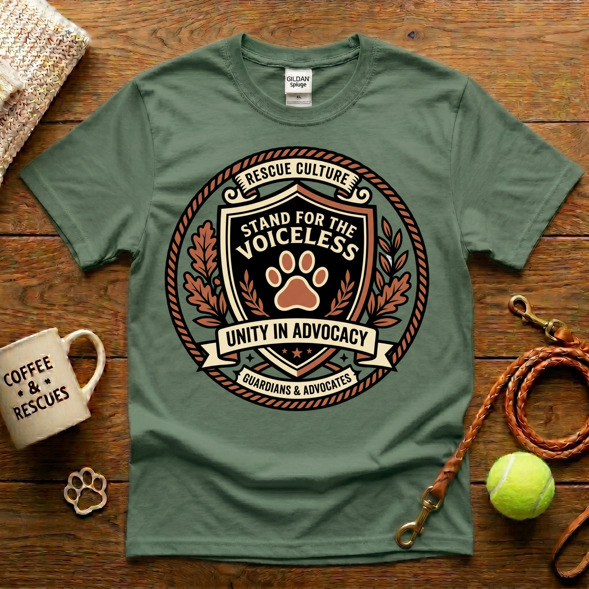 Stand For The Voiceless Animal Rescue T-Shirt - Tattoo Badge