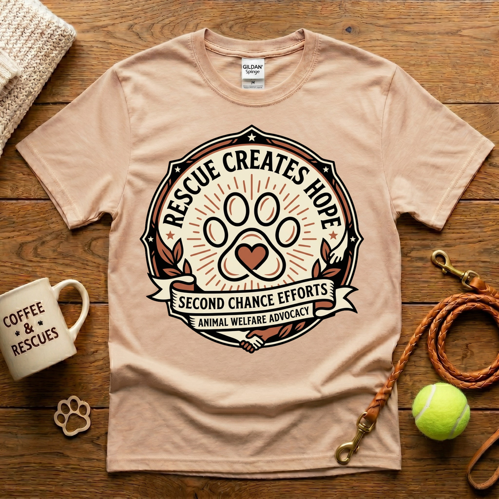 Rescue Creates Hope Animal Rescue T-Shirt - Tattoo Badge