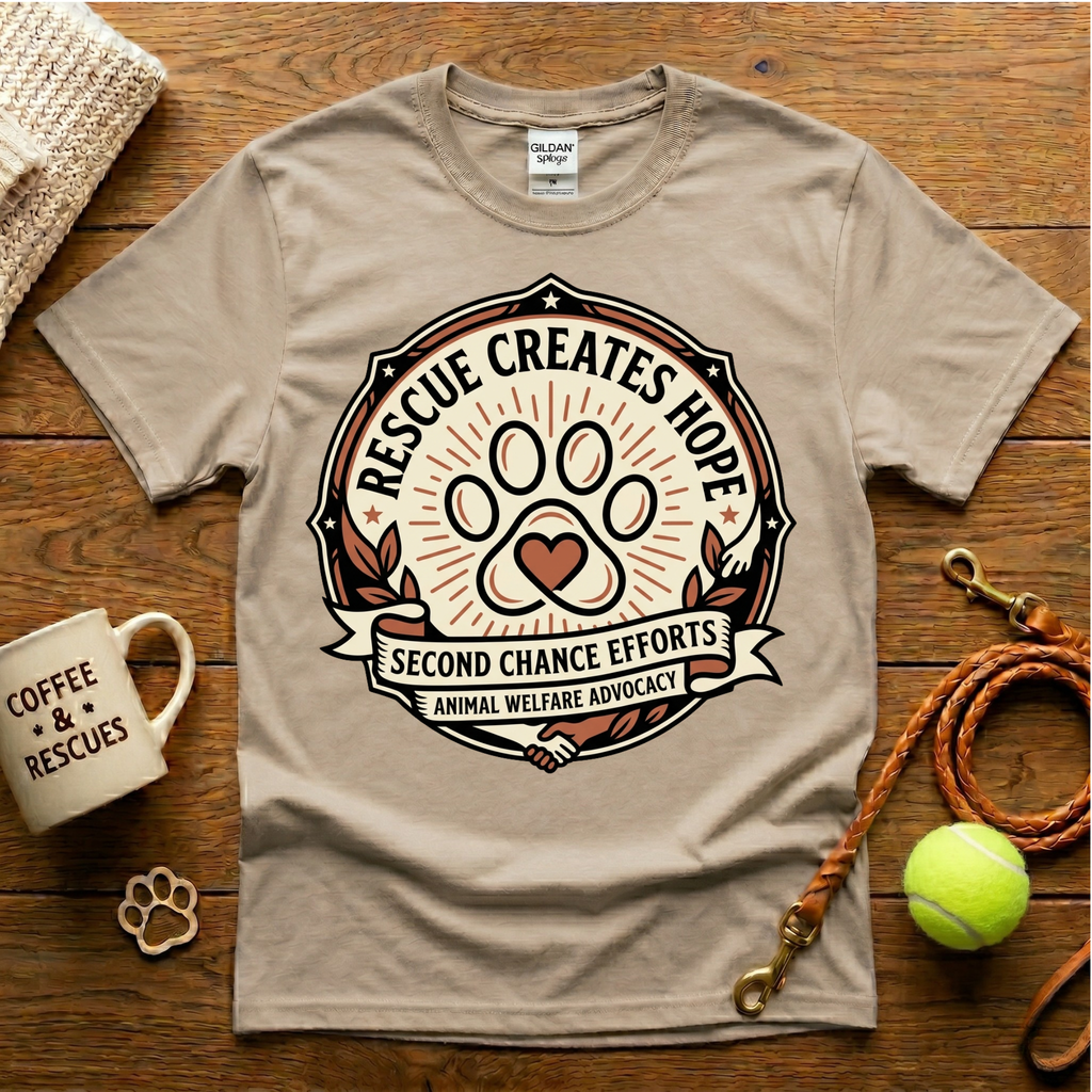 Rescue Creates Hope Animal Rescue T-Shirt - Tattoo Badge