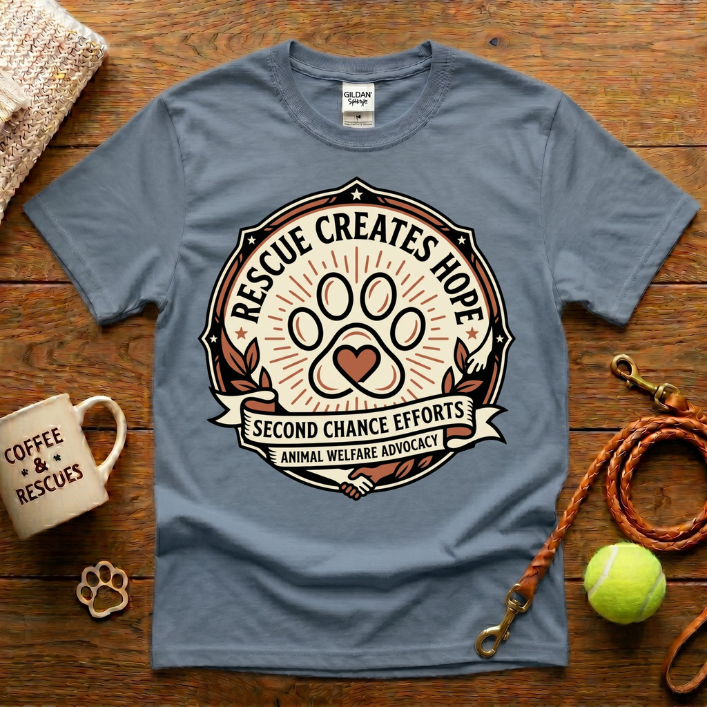 Rescue Creates Hope Animal Rescue T-Shirt - Tattoo Badge