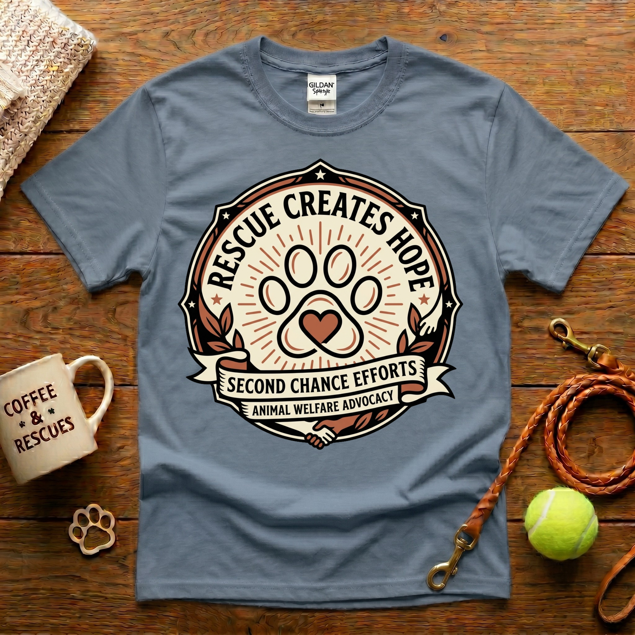 Rescue Creates Hope Animal Rescue T-Shirt - Tattoo Badge