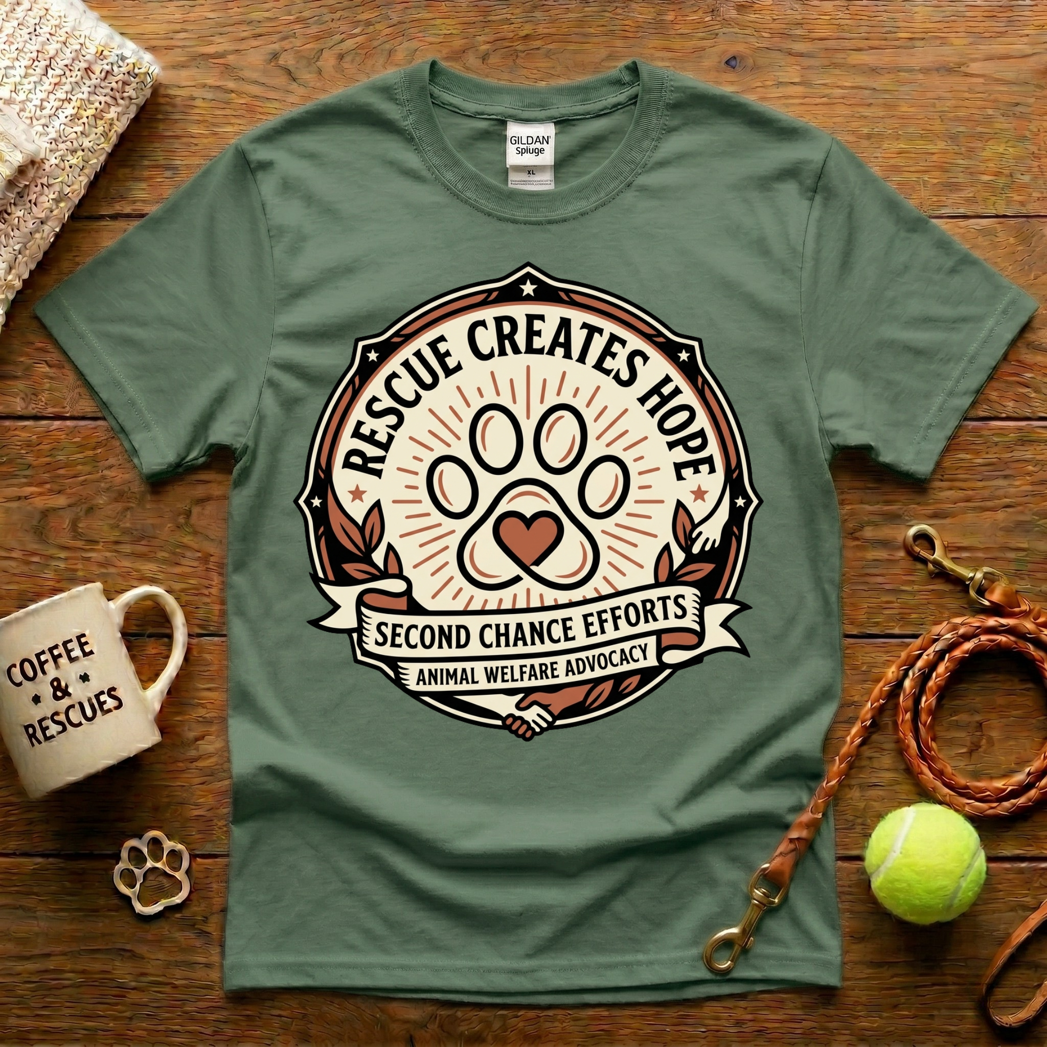 Rescue Creates Hope Animal Rescue T-Shirt - Tattoo Badge