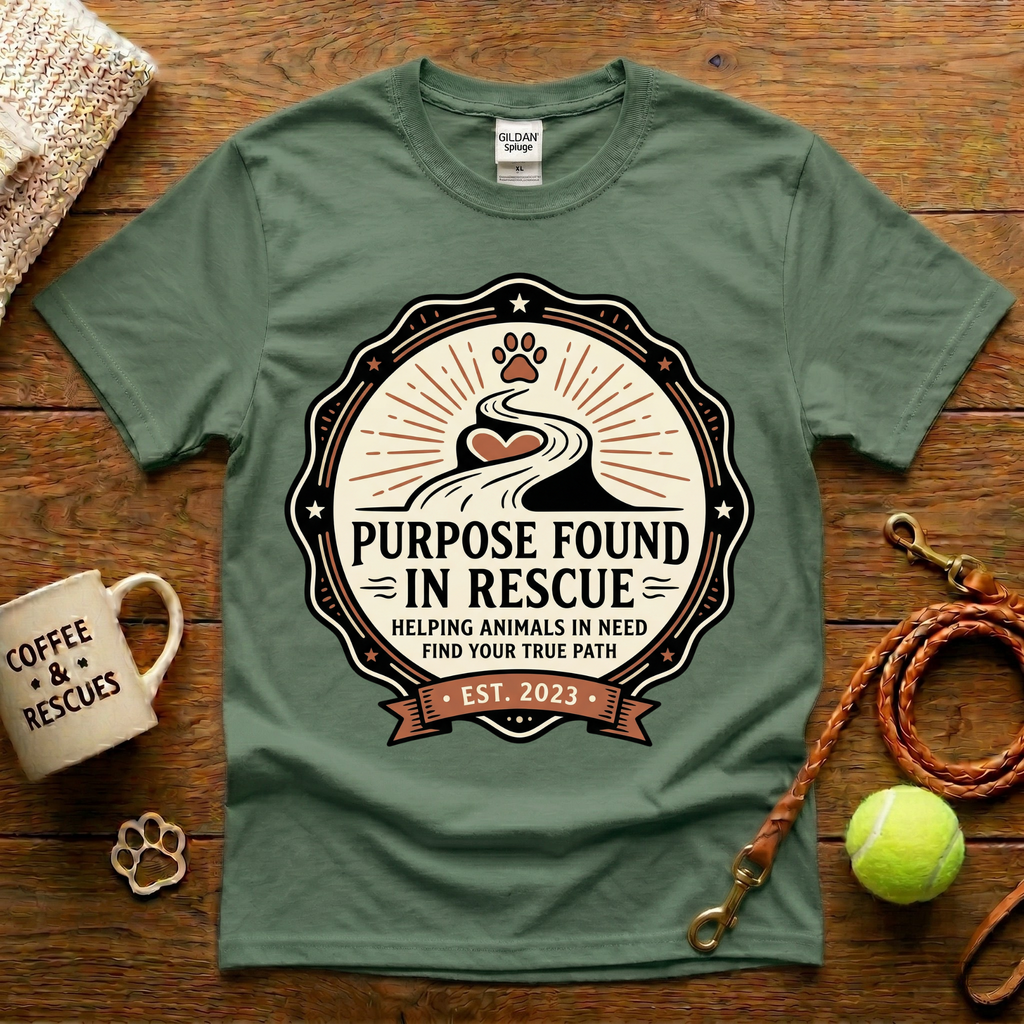 Purpose Found In Rescue Animal Rescue T-Shirt - Tattoo Badge
