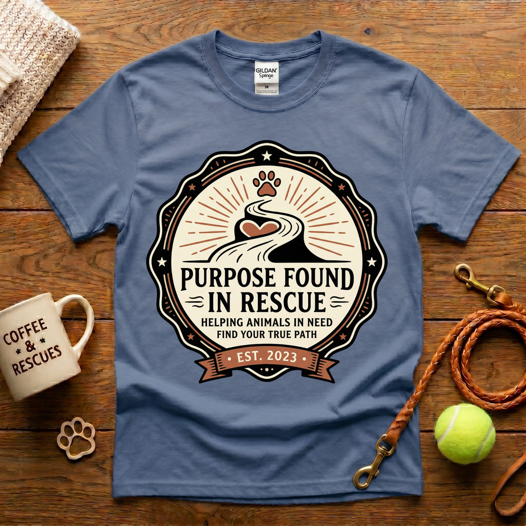 Purpose Found In Rescue Animal Rescue T-Shirt - Tattoo Badge