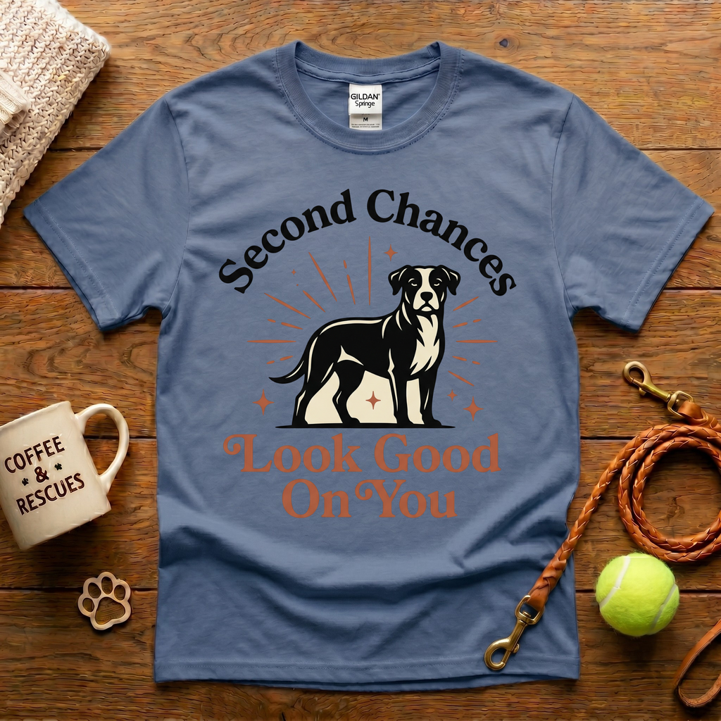 Second Chances Look Good On You Animal Rescue T-Shirt - Tattoo Badge