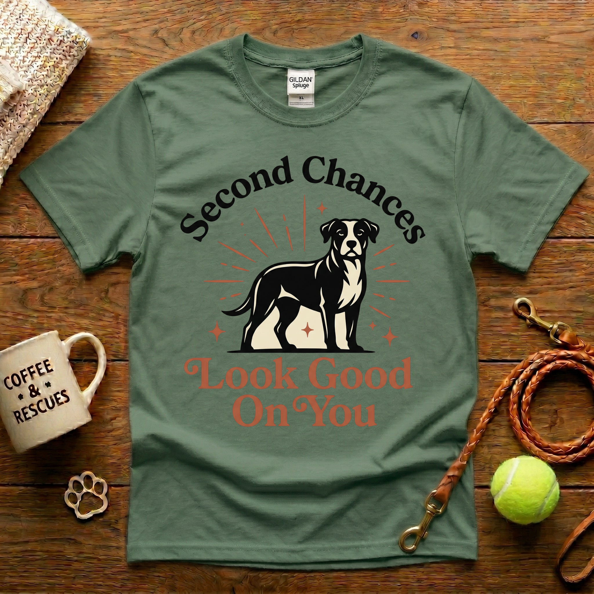 Second Chances Look Good On You Animal Rescue T-Shirt - Tattoo Badge