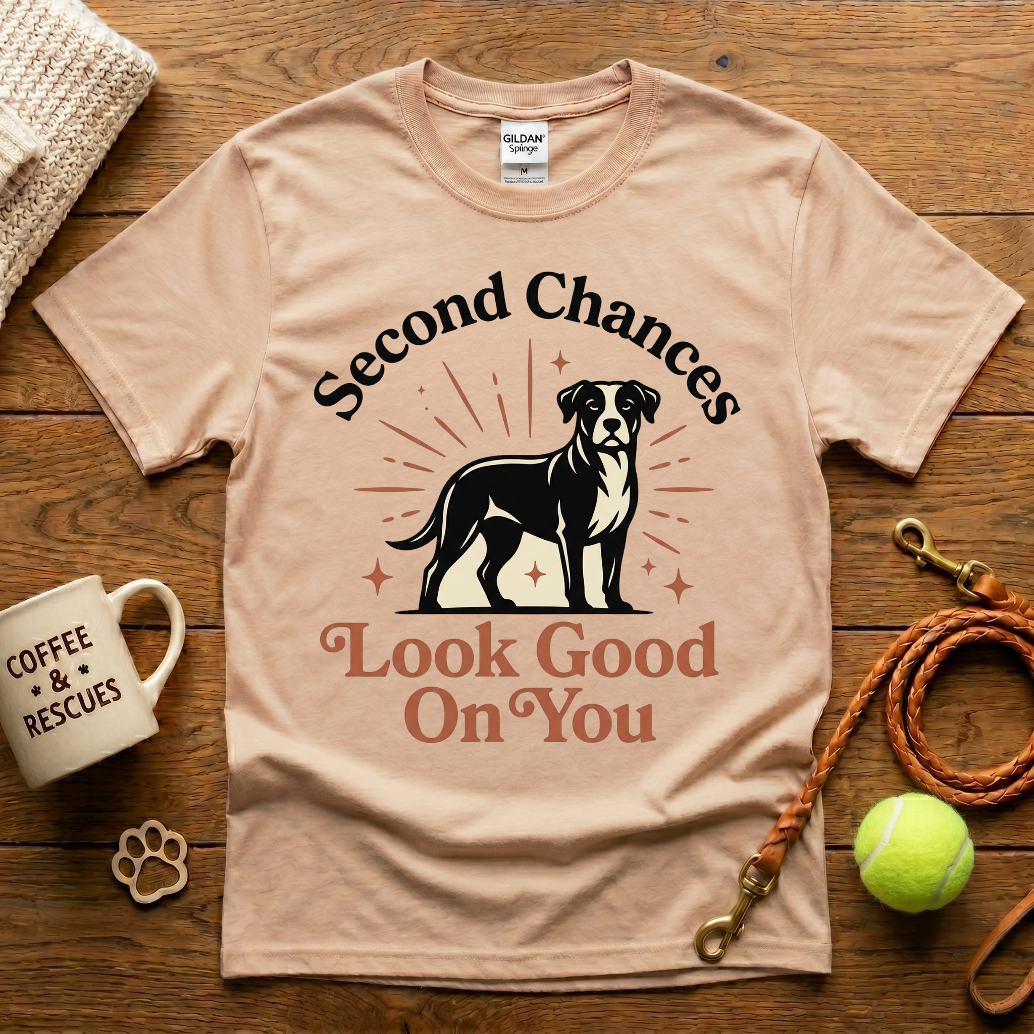 Second Chances Look Good On You Animal Rescue T-Shirt - Tattoo Badge
