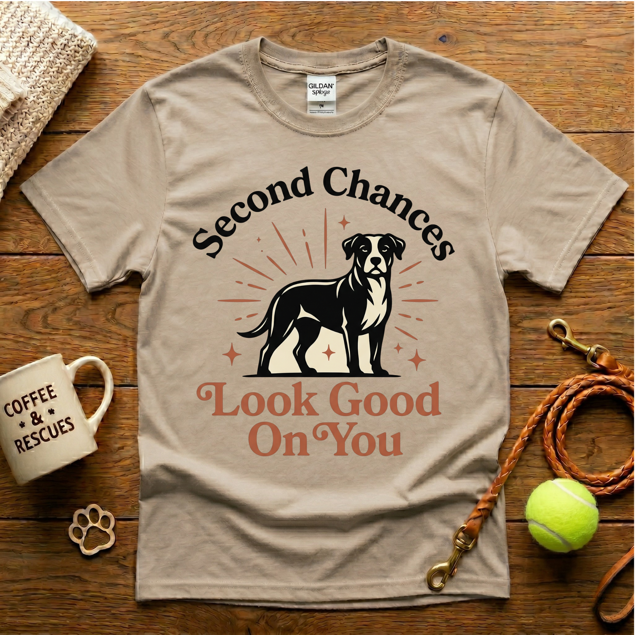Second Chances Look Good On You Animal Rescue T-Shirt - Tattoo Badge
