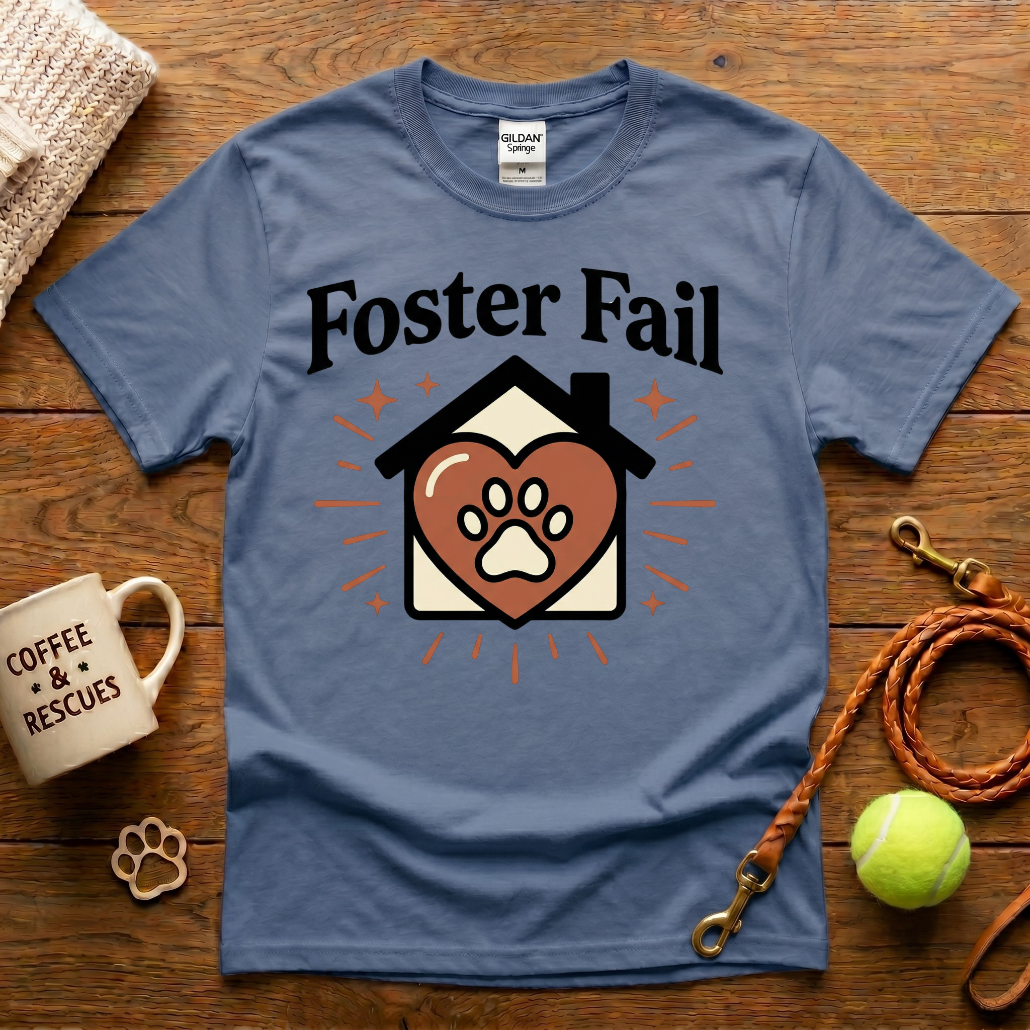 Foster Fail Animal Rescue T-Shirt - Tattoo Badge