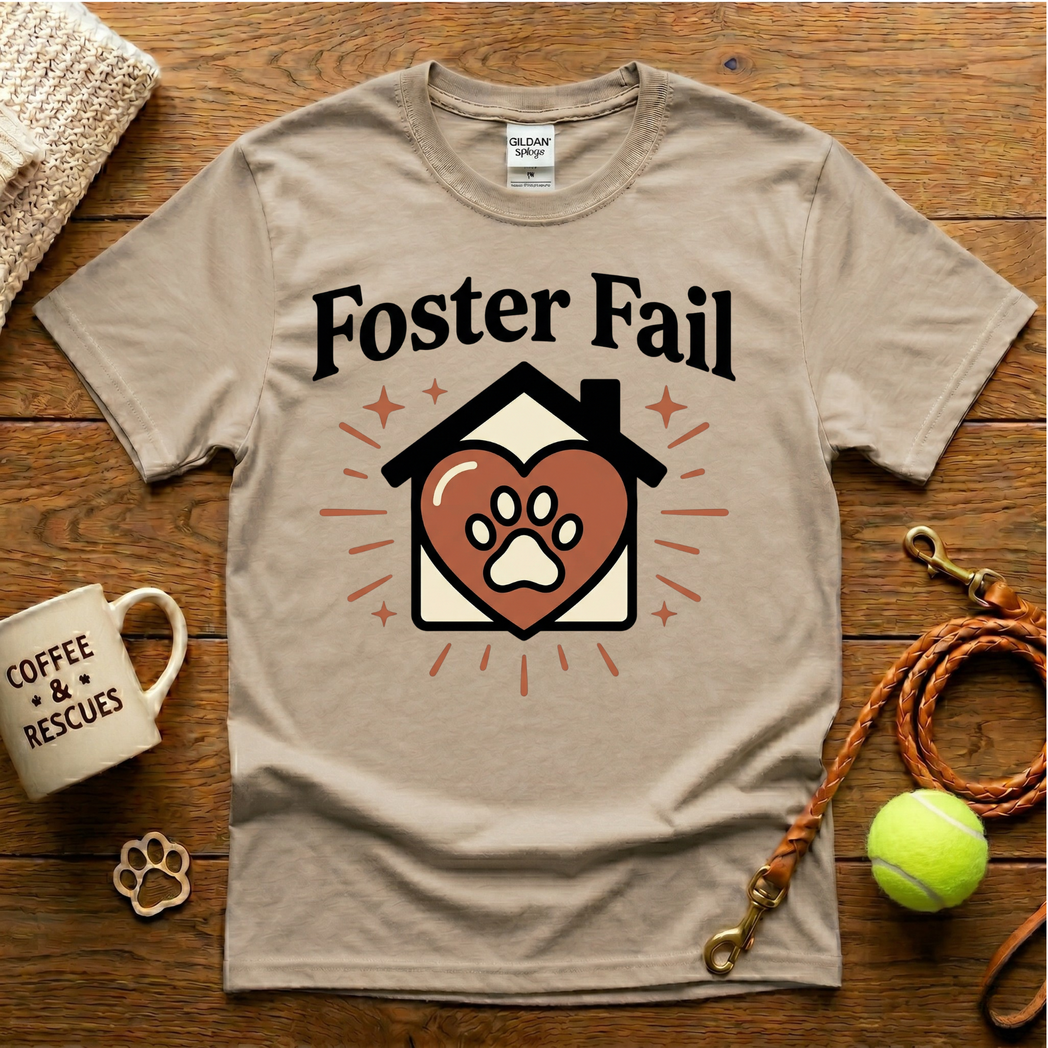 Foster Fail Animal Rescue T-Shirt - Tattoo Badge