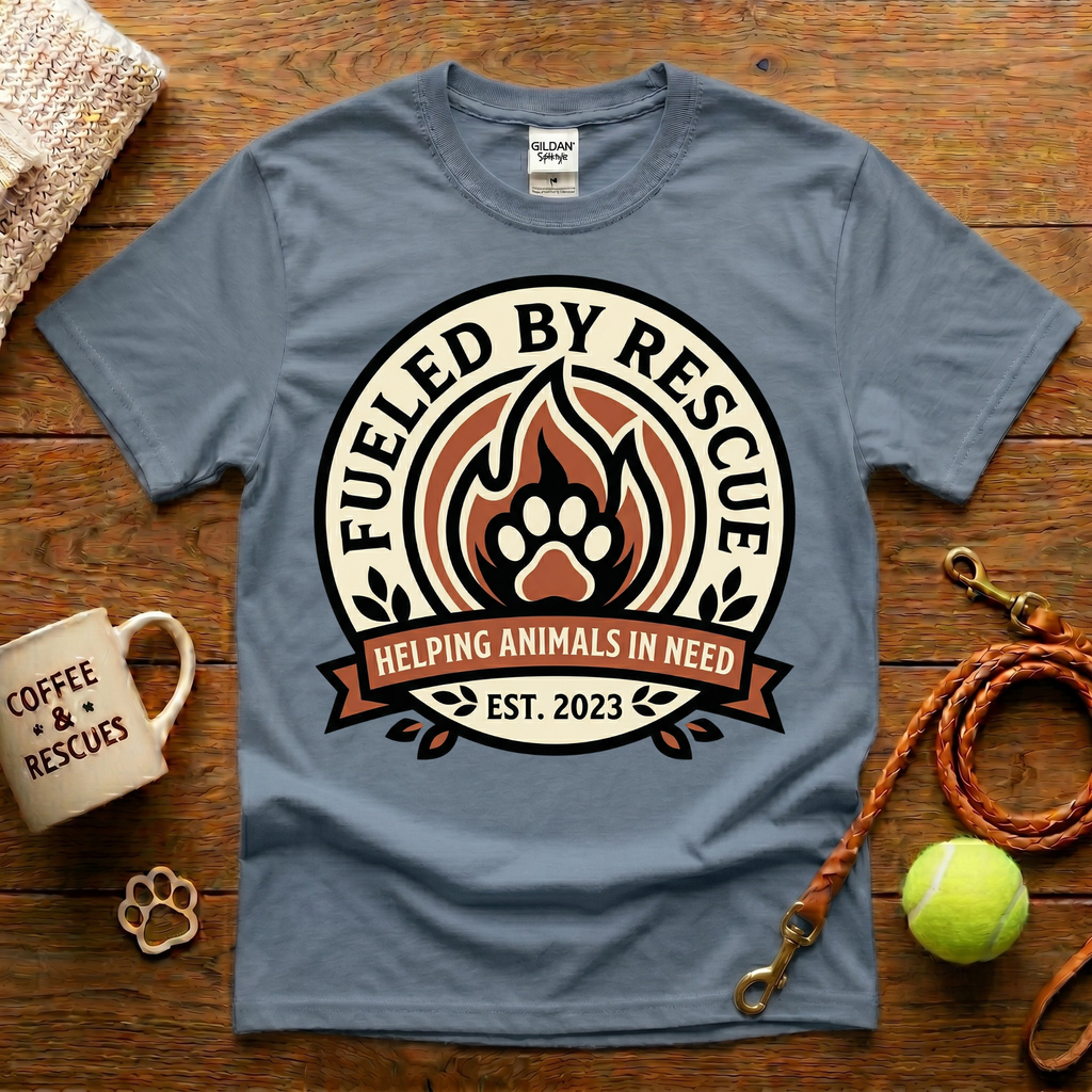 Fueled By Rescue Animal Rescue T-Shirt - Tattoo Badge