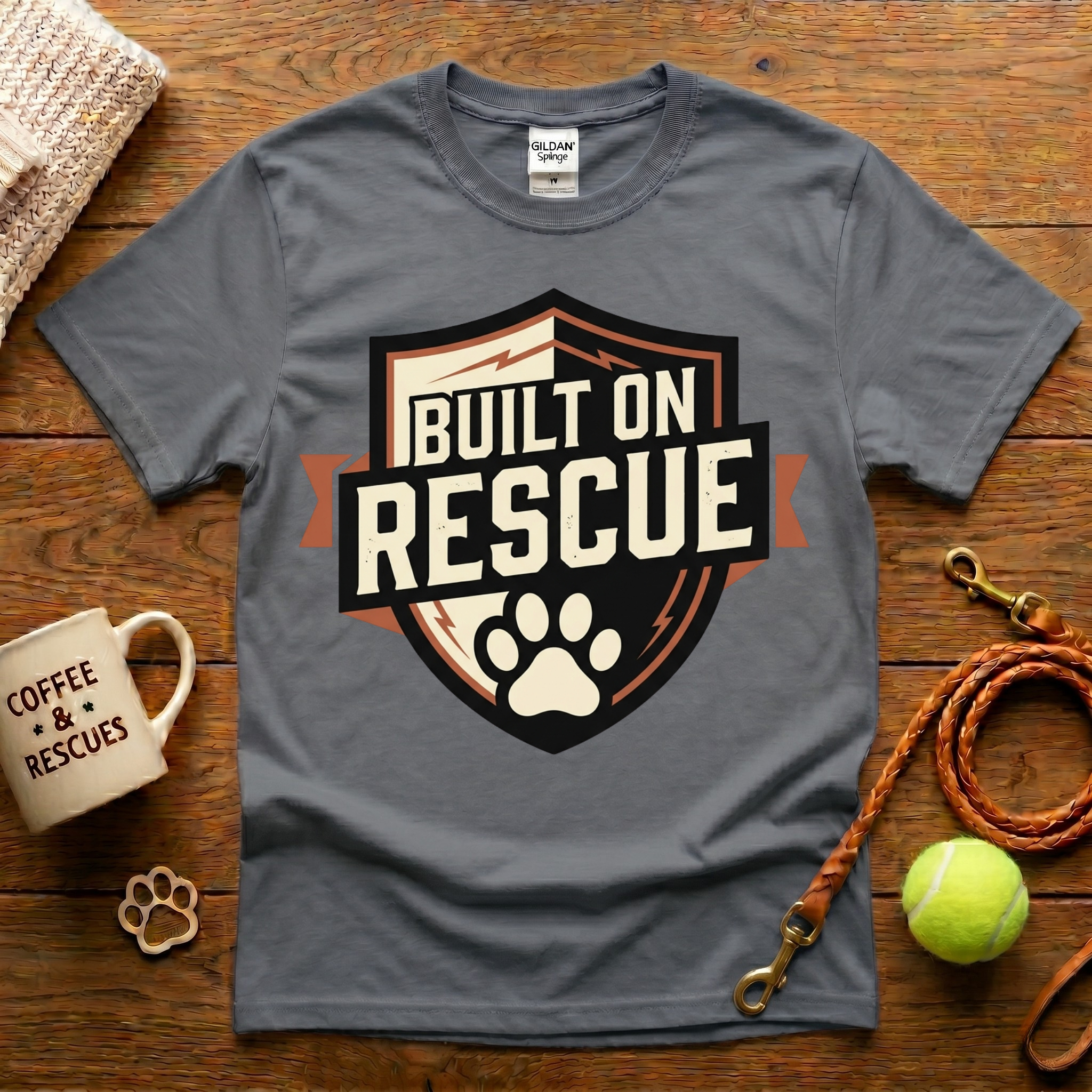 Built On Rescue Animal Rescue T-Shirt - Tattoo Badge