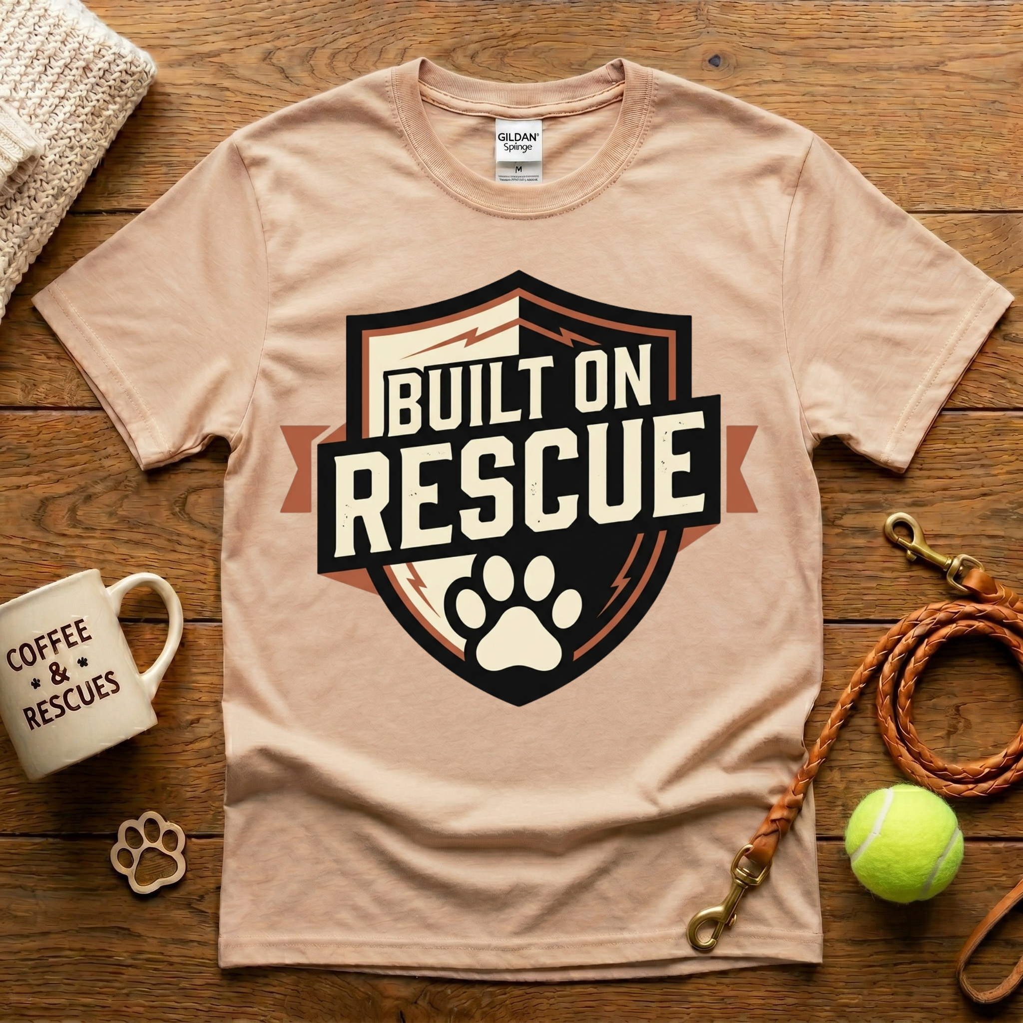 Built On Rescue Animal Rescue T-Shirt - Tattoo Badge
