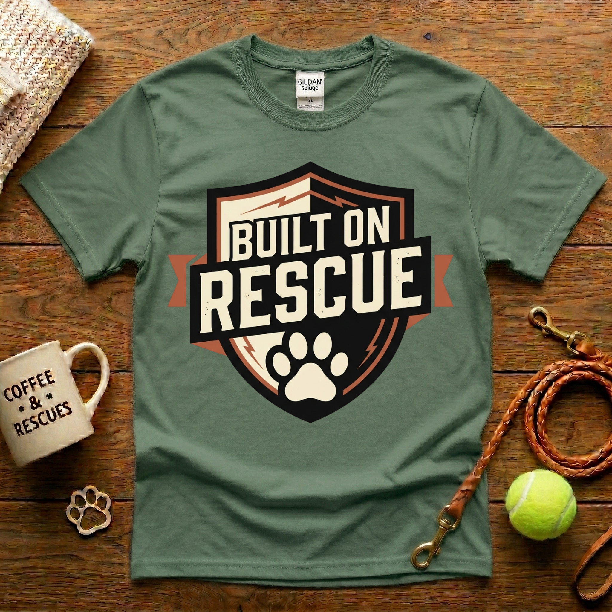Built On Rescue Animal Rescue T-Shirt - Tattoo Badge
