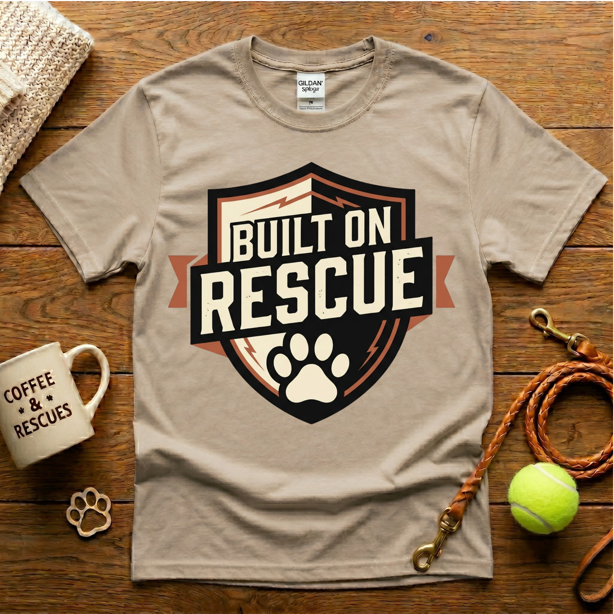 Built On Rescue Animal Rescue T-Shirt - Tattoo Badge