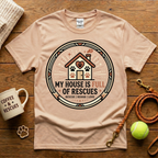My House Is Full Of Rescues Animal Rescue T-Shirt - Tattoo Badge