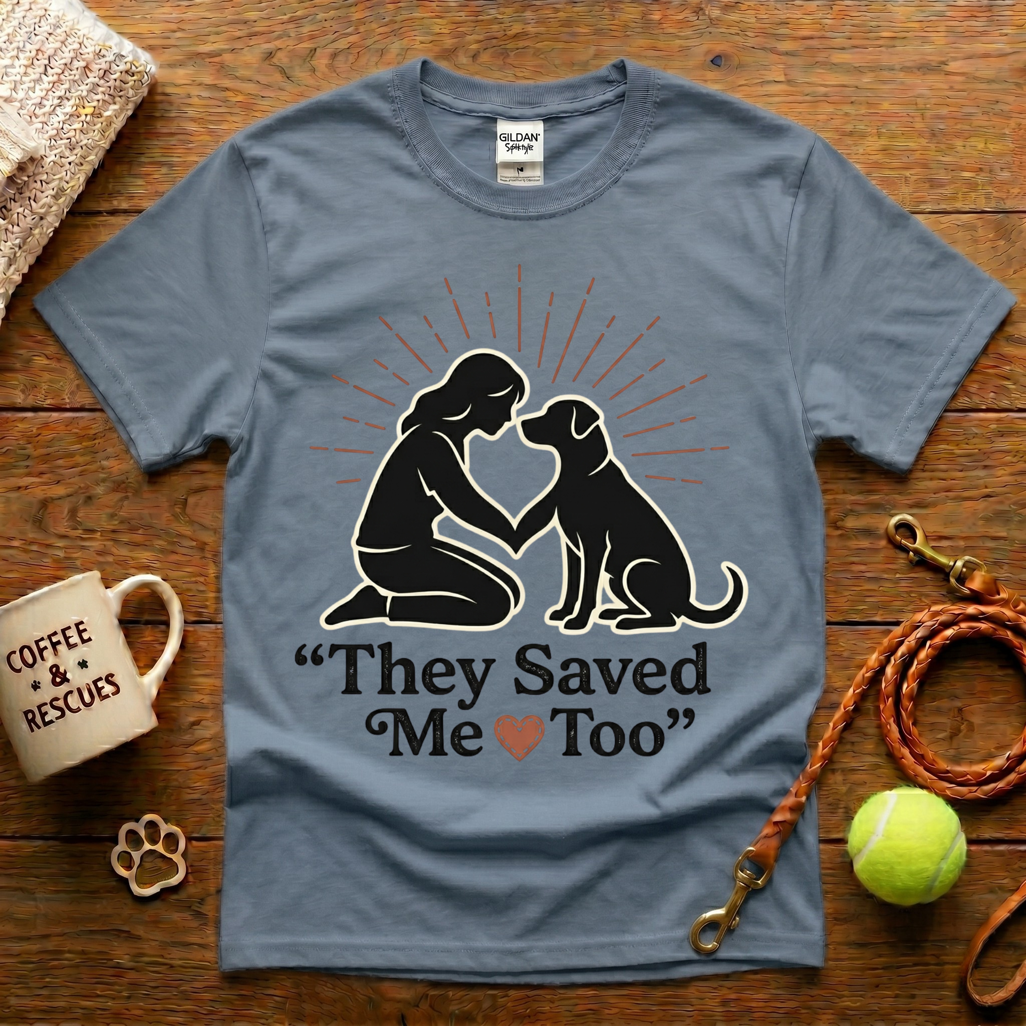 They Saved Me Too Animal Rescue T-Shirt - Tattoo Badge