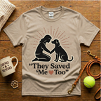 They Saved Me Too Animal Rescue T-Shirt - Tattoo Badge