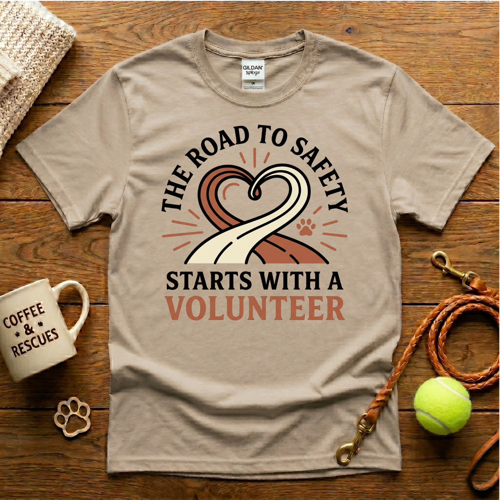 The Road To Safety Starts With A Volunteer Animal Rescue T-Shirt - Tattoo Badge