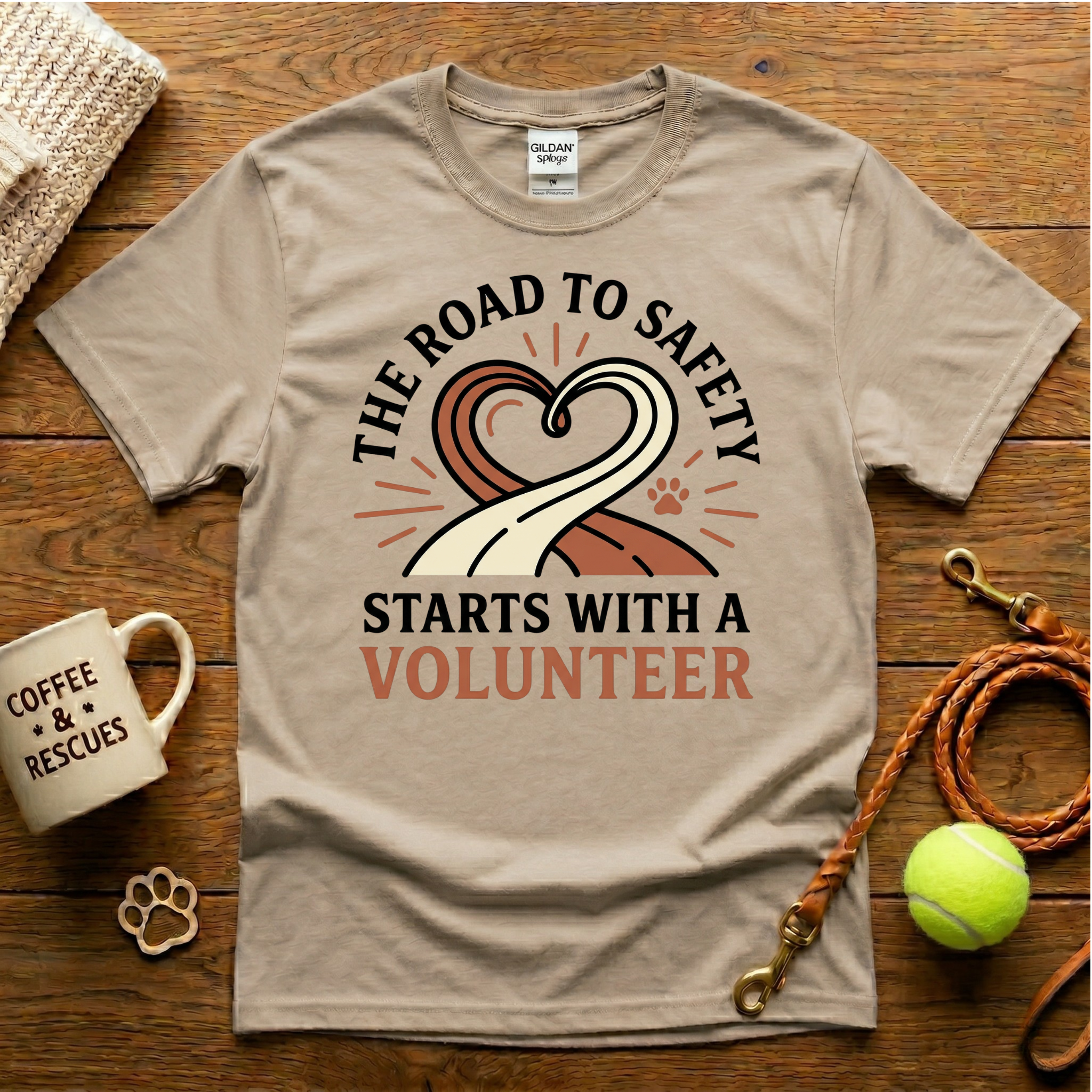 The Road To Safety Starts With A Volunteer Animal Rescue T-Shirt - Tattoo Badge