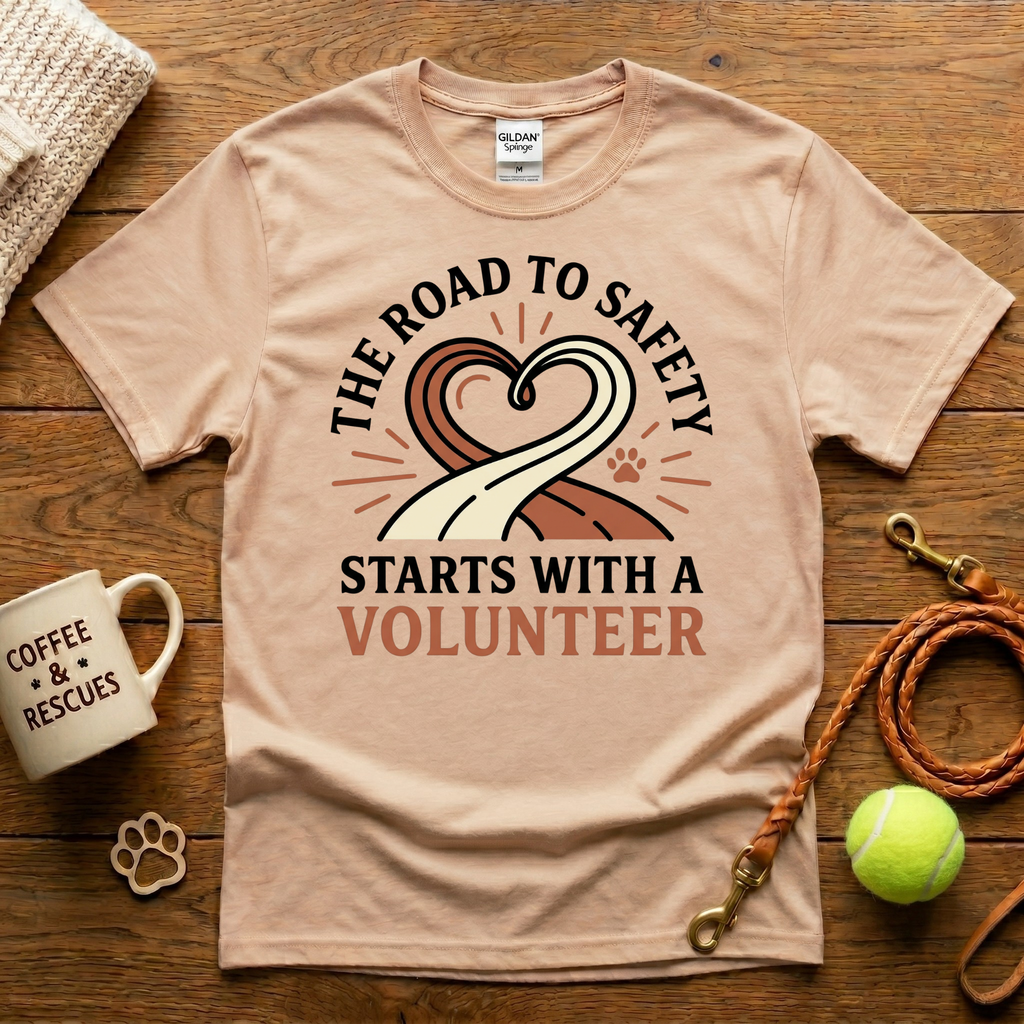 The Road To Safety Starts With A Volunteer Animal Rescue T-Shirt - Tattoo Badge