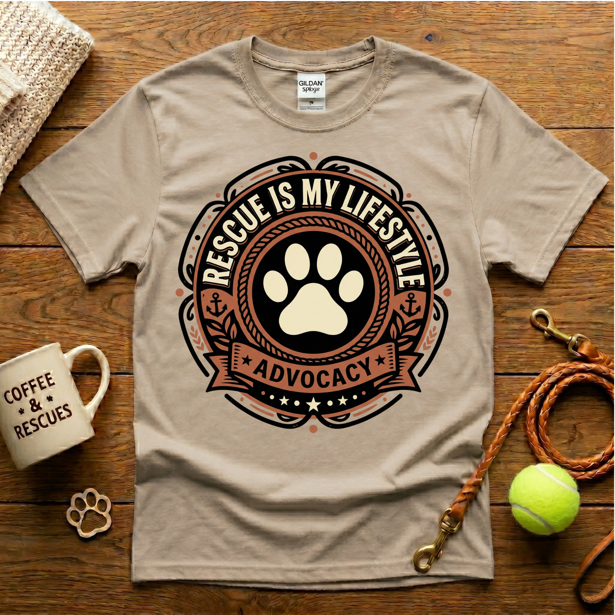Rescue Is My Lifestyle Animal Rescue T-Shirt - Tattoo Badge